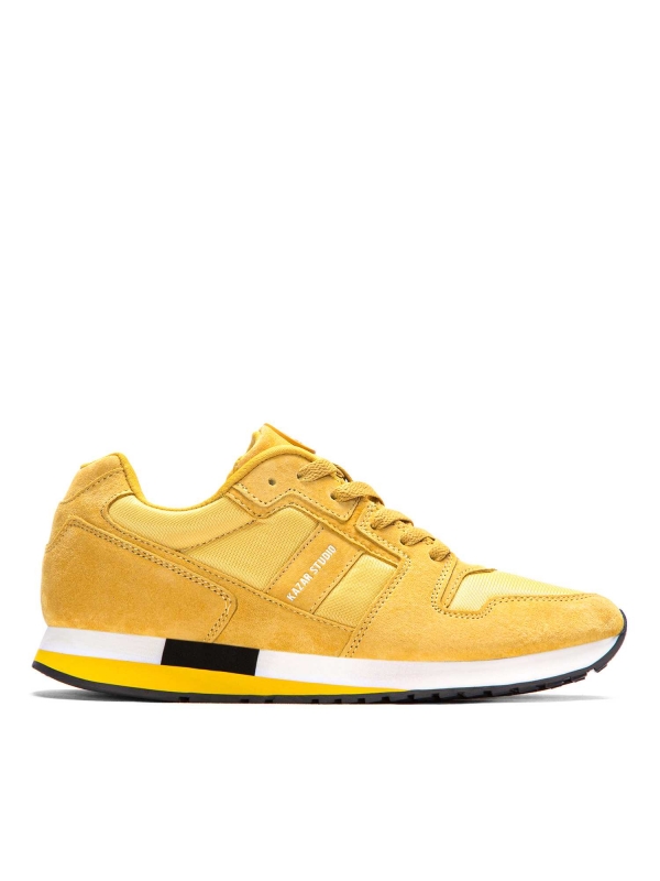 Żółte skórzane sneakersy męskie ALEC